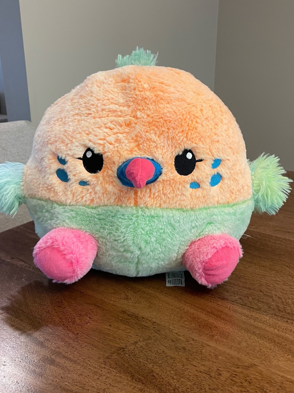 Fiesta Gumballs Cutie Beans Peili Parakeet Stuffed Plush Pillow 14" Neon Sherbet